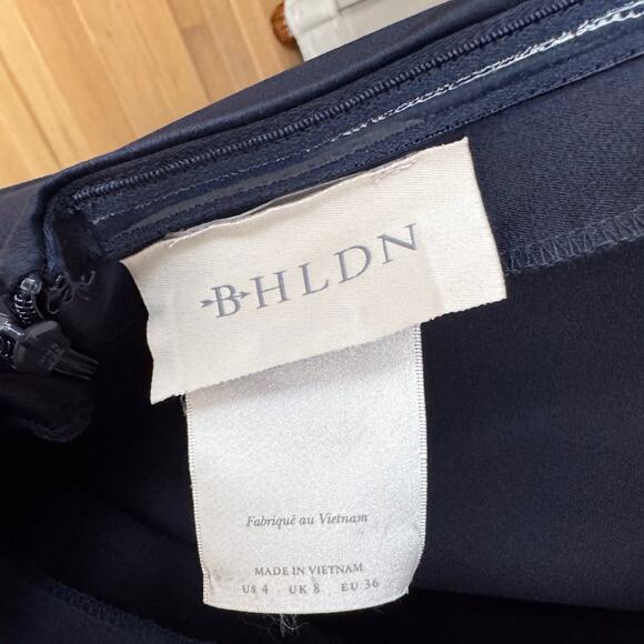 BHLDN Ruby Gown Sz 4 Women’s Navy Dress Twist Halter Satin Backless - Picture 6 of 11